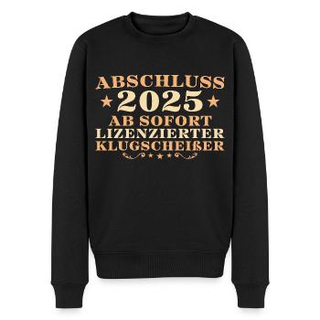 Abschlussprüfung bestanden 2025 Abschluss - Männer Premium Bio Pullover - Schwarz - Vorne - Nico (187cm)
