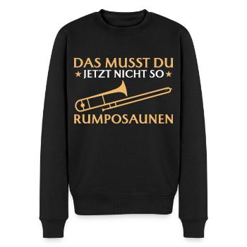 Blasinstrument Musikverein Posaunist - Männer Premium Bio Pullover - Schwarz - Vorne - Nico (187cm)
