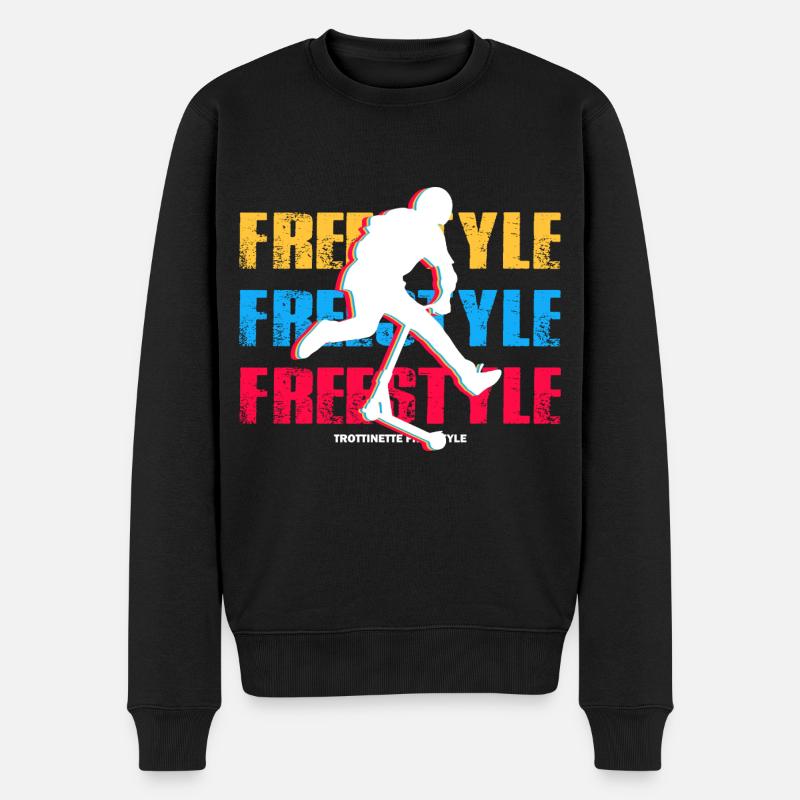 Freestyle-Roller - Männer Premium Bio Pullover - Schwarz