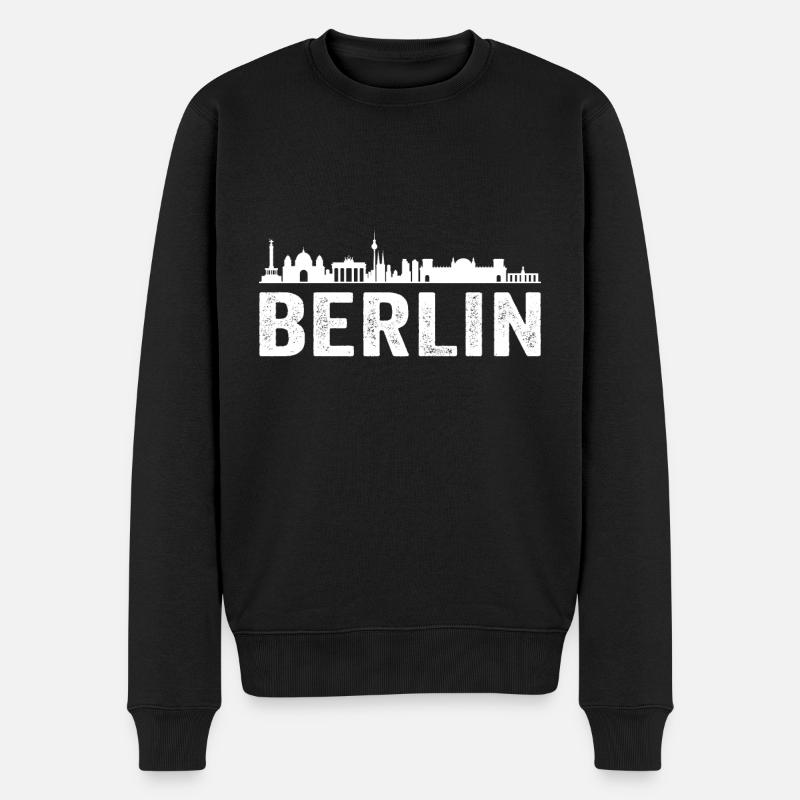 Berlin skyline berlin - Männer Premium Bio Pullover - Schwarz