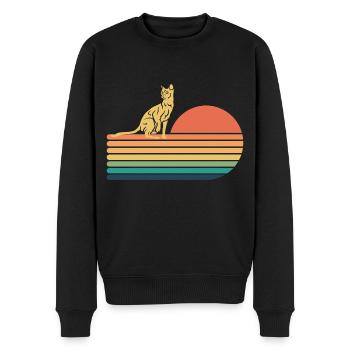 Havana Brown Cat Retro Vintage - Pull Premium bio Homme - noir - Devant - Nico (187cm)