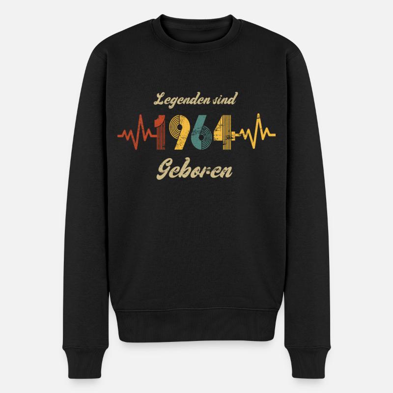 1964 Geburtstag Baujahr Vintage Retro Spruch - Männer Premium Bio Pullover - Schwarz