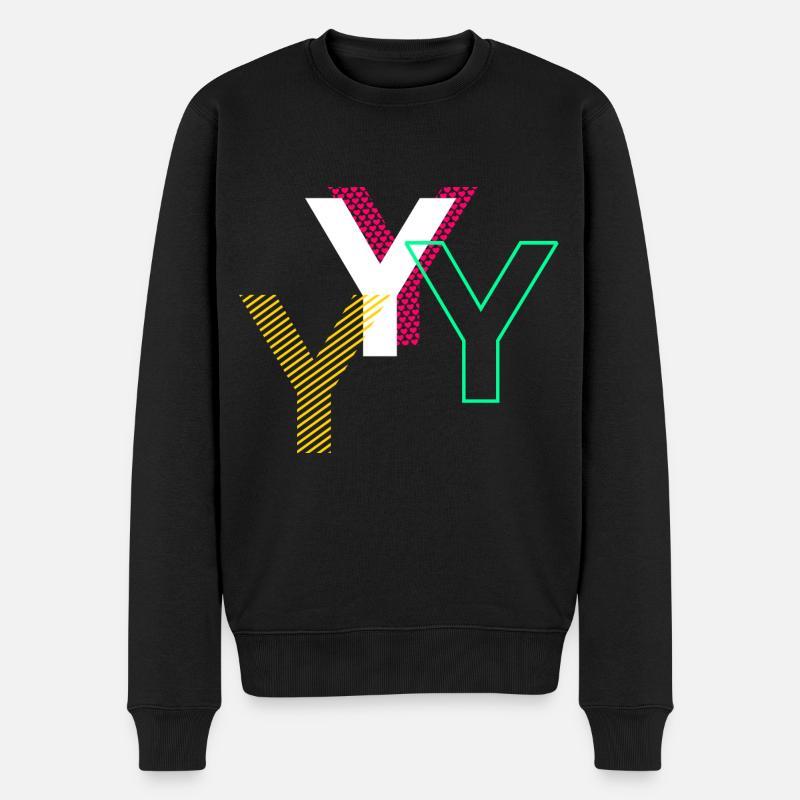Y Buchstabe - Männer Premium Bio Pullover - Schwarz