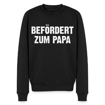 Befördert Zum Papa - Männer Premium Bio Pullover - Schwarz - Vorne - Nico (187cm)