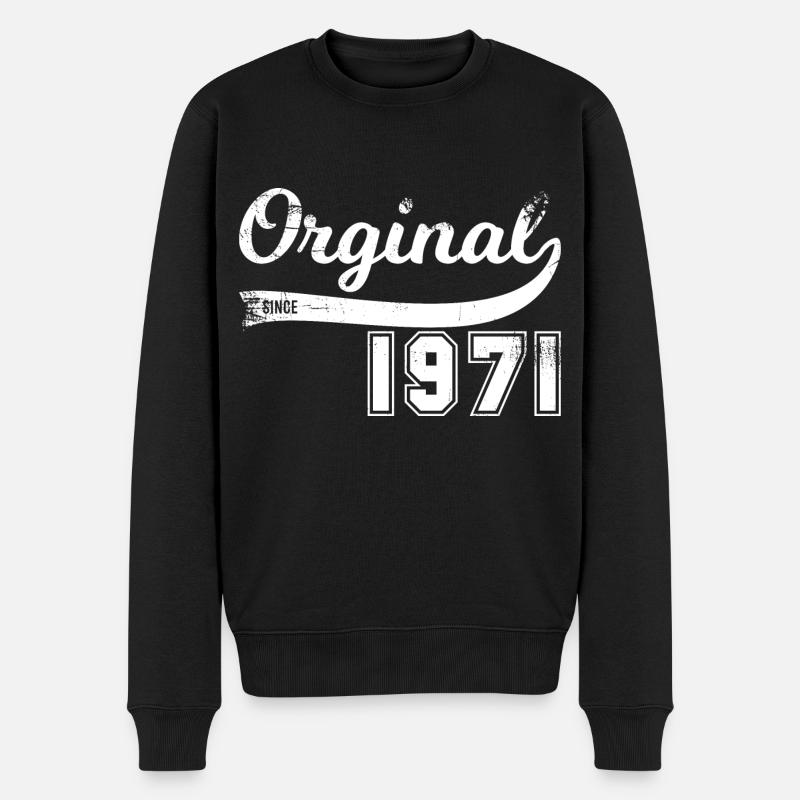 Vintage Original since 1971 Geburtstag Retro - Männer Premium Bio Pullover - Schwarz