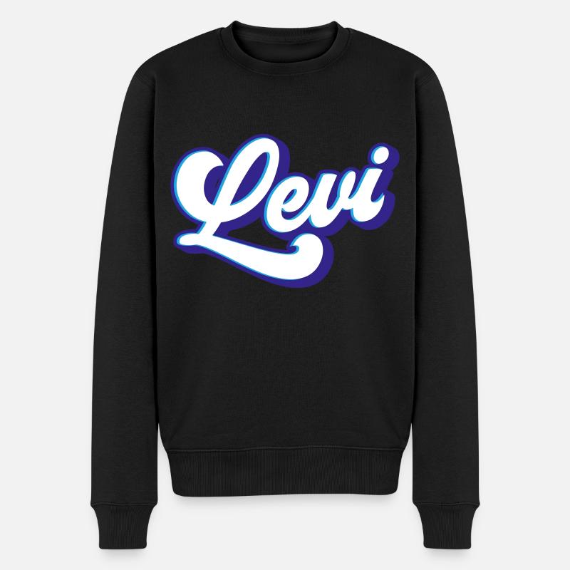 Levi | Farben änderbar - Männer Premium Bio Pullover - Schwarz
