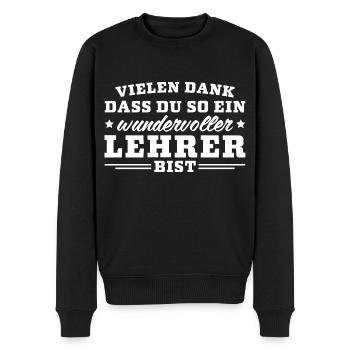 Klassenlehrer Bester Lehrer Dankeschön - Männer Premium Bio Pullover - Schwarz - Vorne - Nico (187cm)