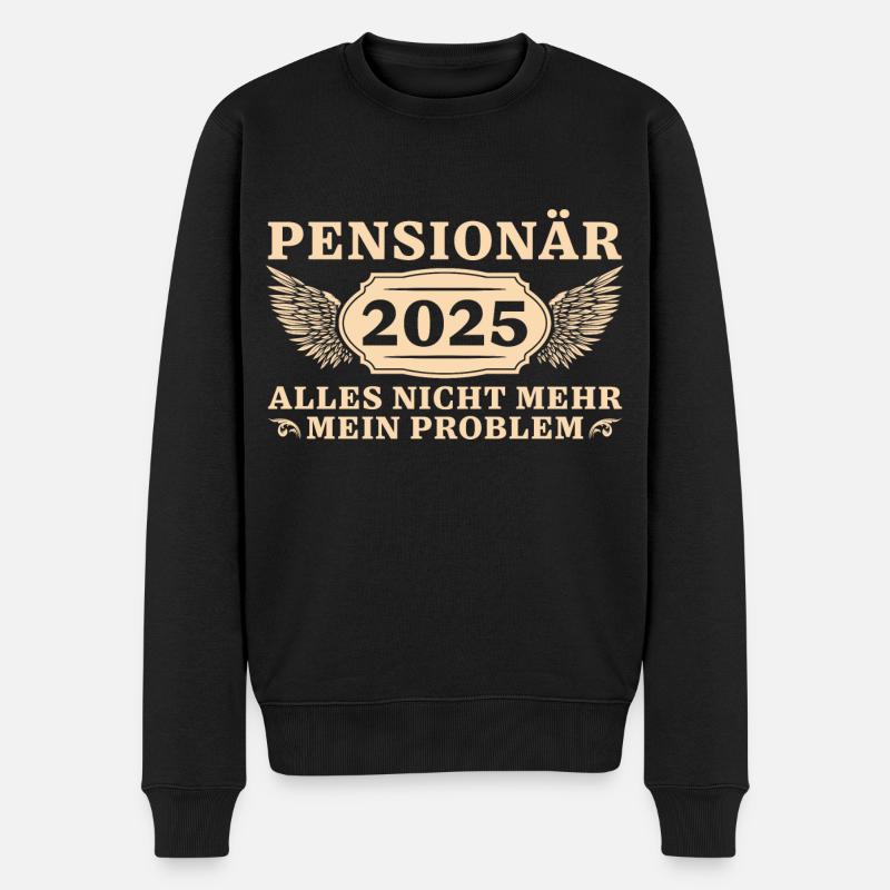 Pensionär 2025 Kollege Abschied Rente - Männer Premium Bio Pullover - Schwarz