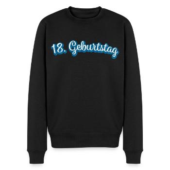 18. Geburtstag Geburtstagsgeschenk Geschenkidee - Männer Premium Bio Pullover - Schwarz - Vorne - Nico (187cm)