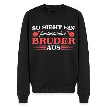 Familie Fantastischer Bruder Geschenkidee - Männer Premium Bio Pullover - Schwarz - Vorne - Nico (187cm)