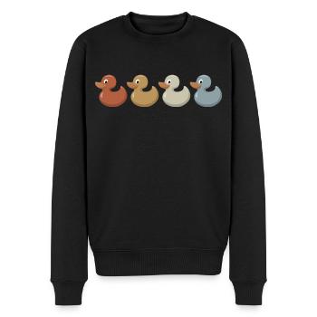 Retro - Vintage - Silhouette - Gummi-Ente - Männer Premium Bio Pullover - Schwarz - Vorne - Nico (187cm)