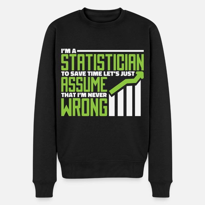 Statistiker - Männer Premium Bio Pullover - Schwarz