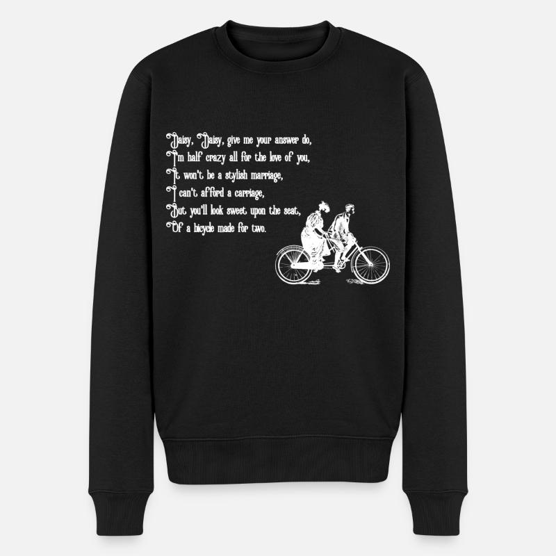 Daisy Daisy (White Text) - Men's Premium Organic Jumper - black