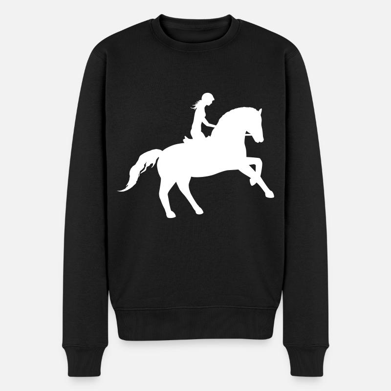 Reitsport Eleganz - Männer Premium Bio Pullover - Schwarz