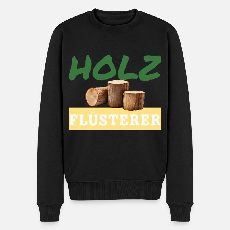 Holz-Flüsterer – Meister der Werkstoffe - Männer Premium Bio Pullover - Schwarz