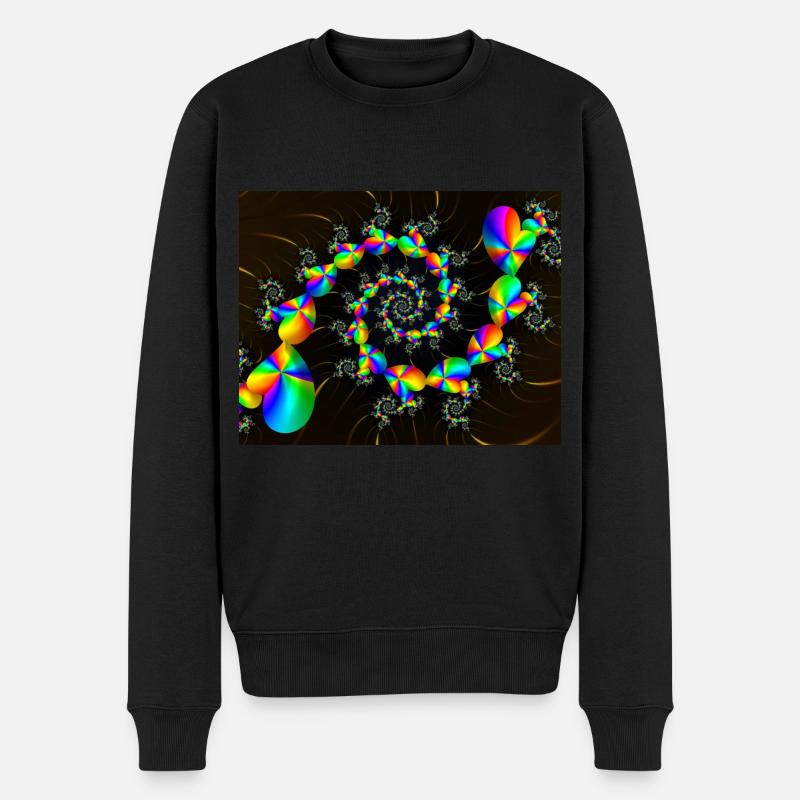 COEURS D'ARC-EN-CIEL EN SPIRALE - Pull Premium bio Homme - noir