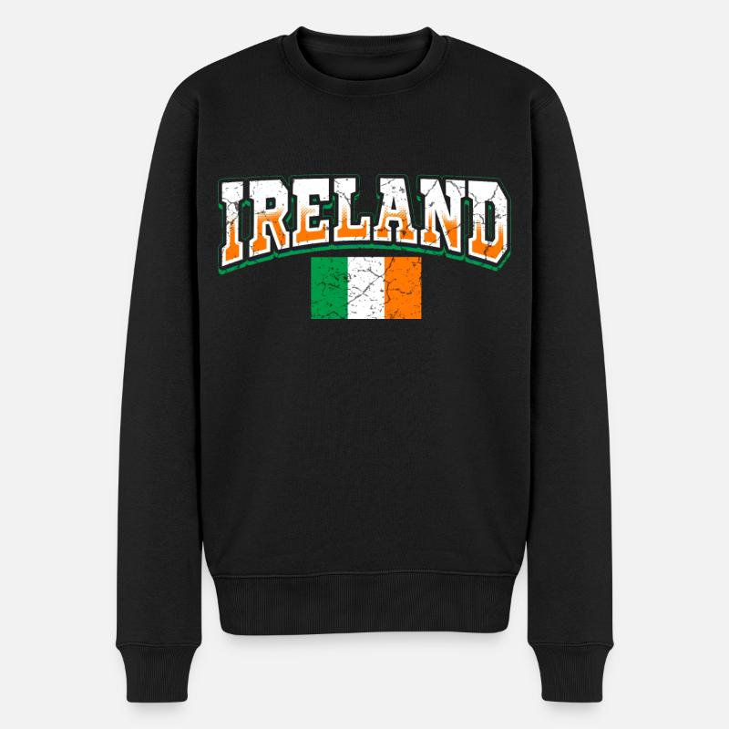 Irland Fan - Männer Premium Bio Pullover - Schwarz