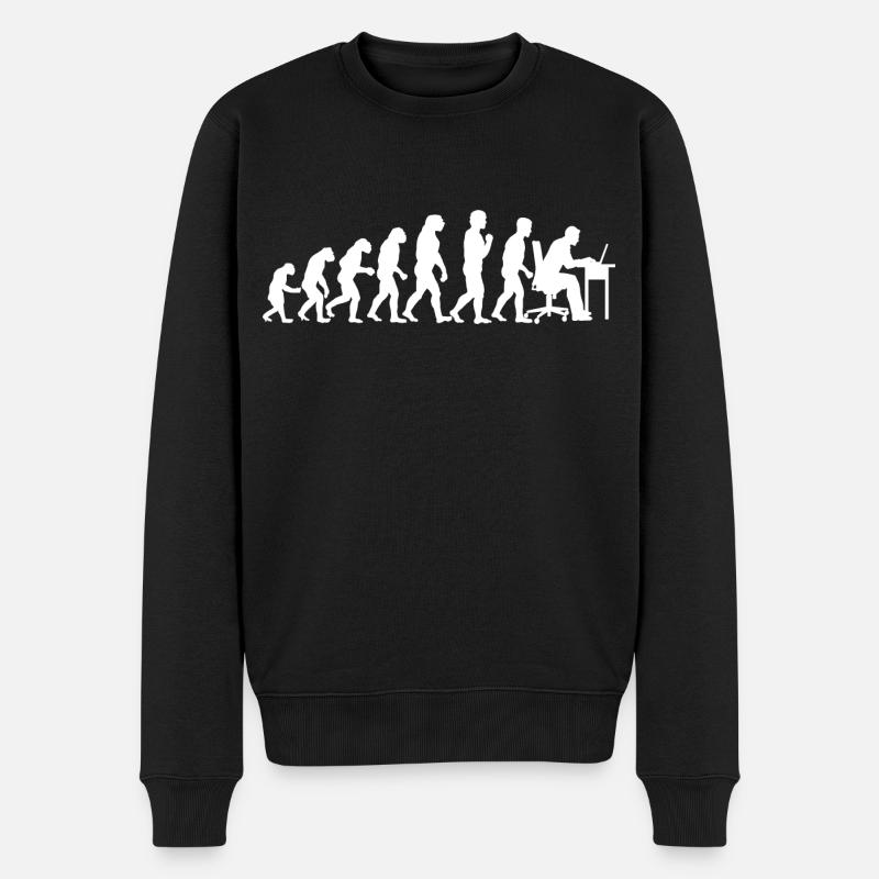 Evolution Computertechniker Nerd Programmierung - Männer Premium Bio Pullover - Schwarz