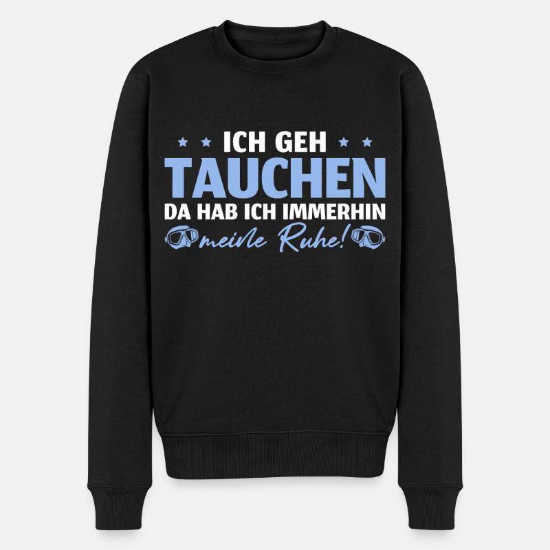Tauchen Da hab ich meine Ruhe Taucher - Männer Premium Bio Pullover - Schwarz