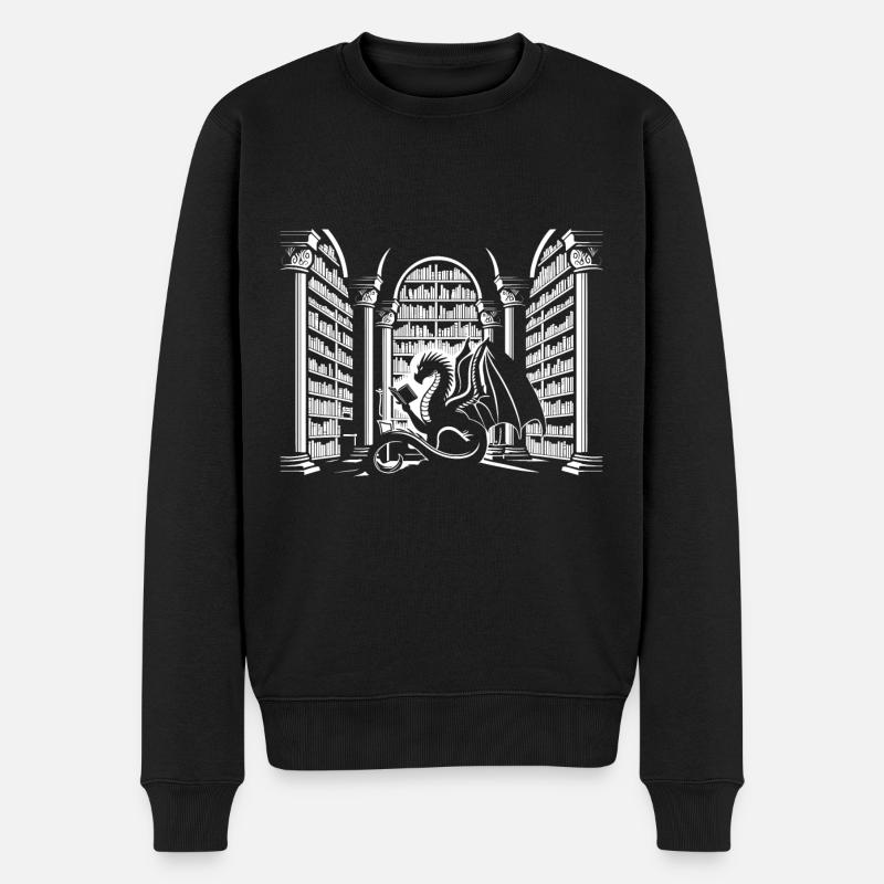 « Bibliothécaire Dragon » - Pull Premium bio Homme - noir