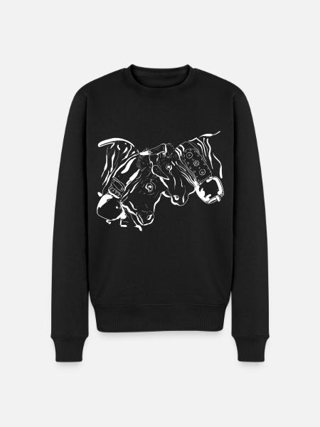 Hérens Kuh, Eringer, Königin Kampf - Männer Premium Bio Pullover - Schwarz
