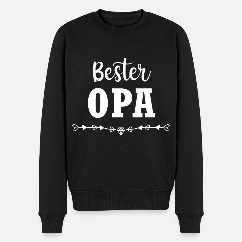 Bester Opa - Männer Premium Bio Pullover - Schwarz