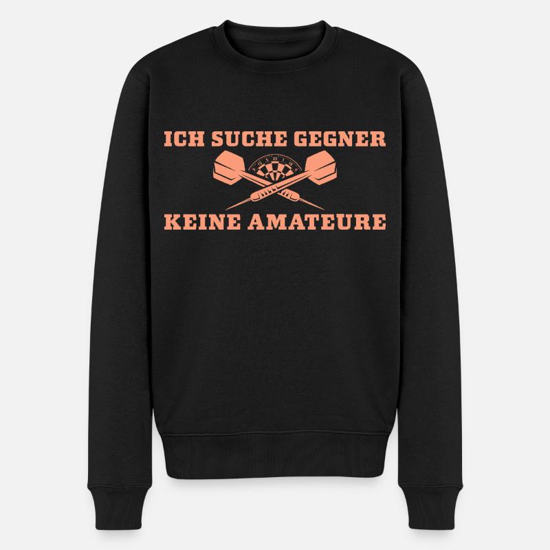 Dart Ich suche Gegner Keine Amateure - Männer Premium Bio Pullover - Schwarz