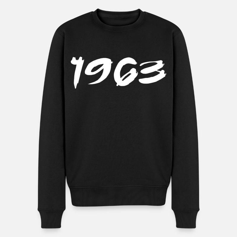 1963 Geschenk 62. Jubiläum 1963 Retro 1963 - Männer Premium Bio Pullover - Schwarz