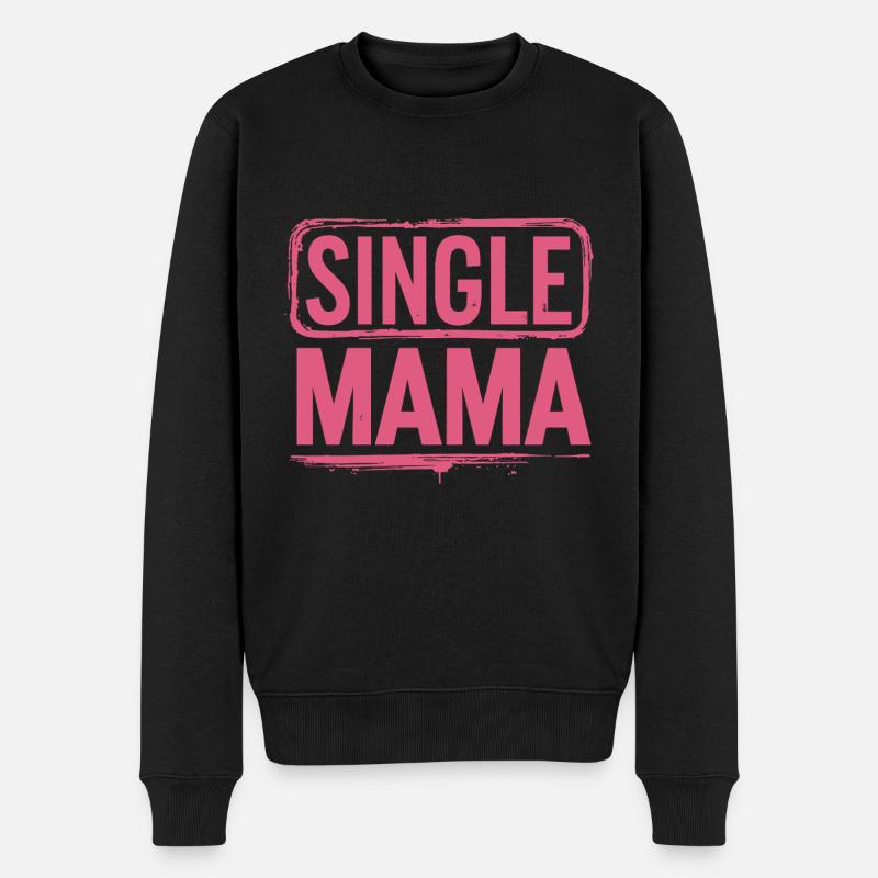 Dicton Single Mama Power - Pull Premium bio Homme - noir