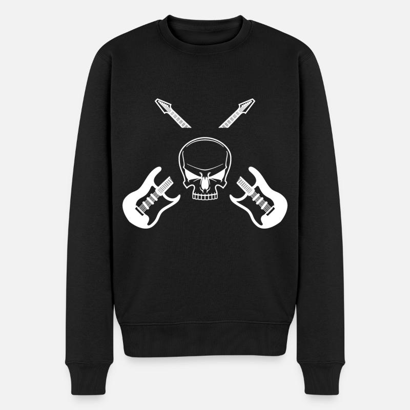 Gitarre - Guitar / Death Metal - Skull - Männer Premium Bio Pullover - Schwarz