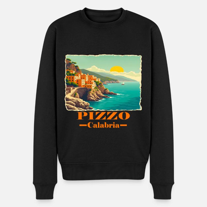 Pizzo Calabre orange - Pull Premium bio Homme - noir