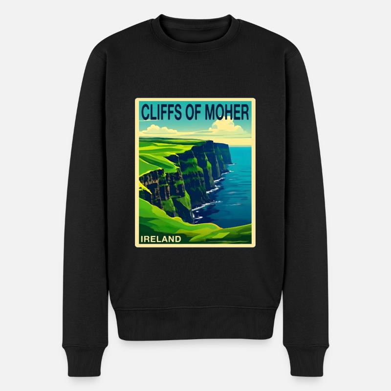 falaises de moher Irlande - Pull Premium bio Homme - noir