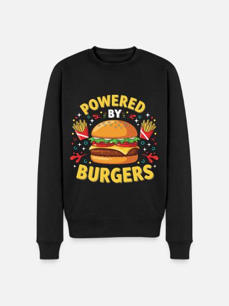 Hamburger Burger - Männer Premium Bio Pullover - Schwarz