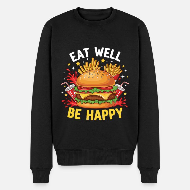 Hamburger Burger - Männer Premium Bio Pullover - Schwarz
