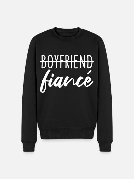 Boyfriend Fiancé Fiancé Engagement - Men's Premium Organic Jumper - black