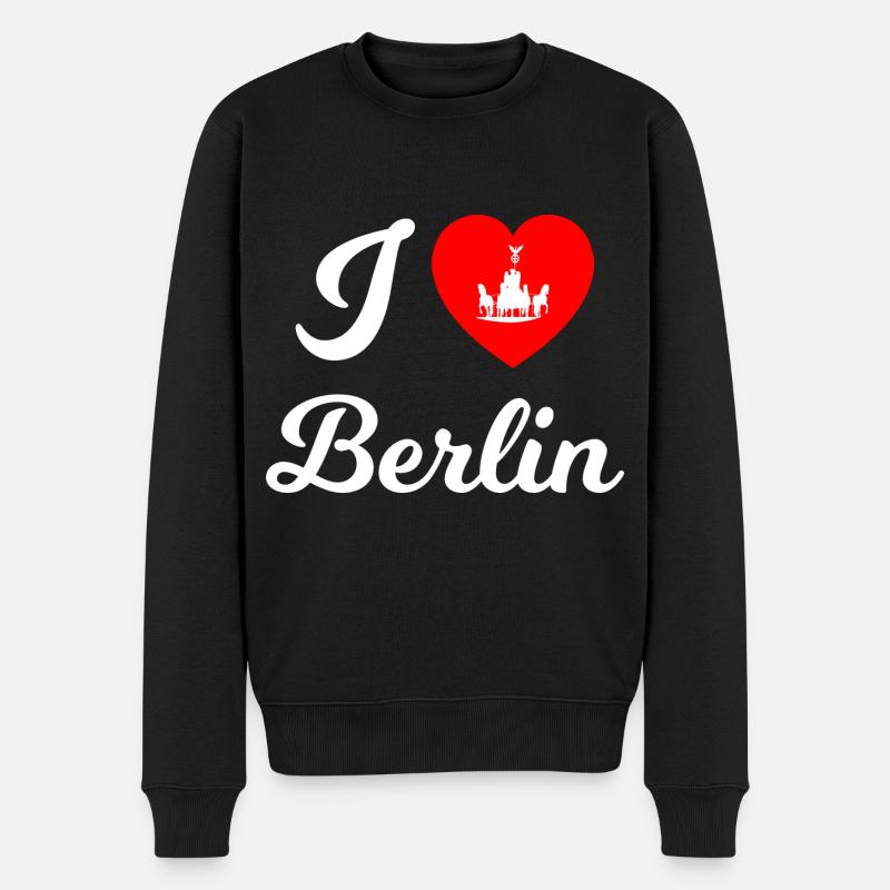 Le cœur de Berlin - Pull Premium bio Homme - noir