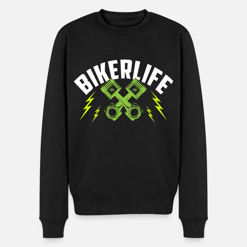 Bikerlife | Farben änderbar - Männer Premium Bio Pullover - Schwarz