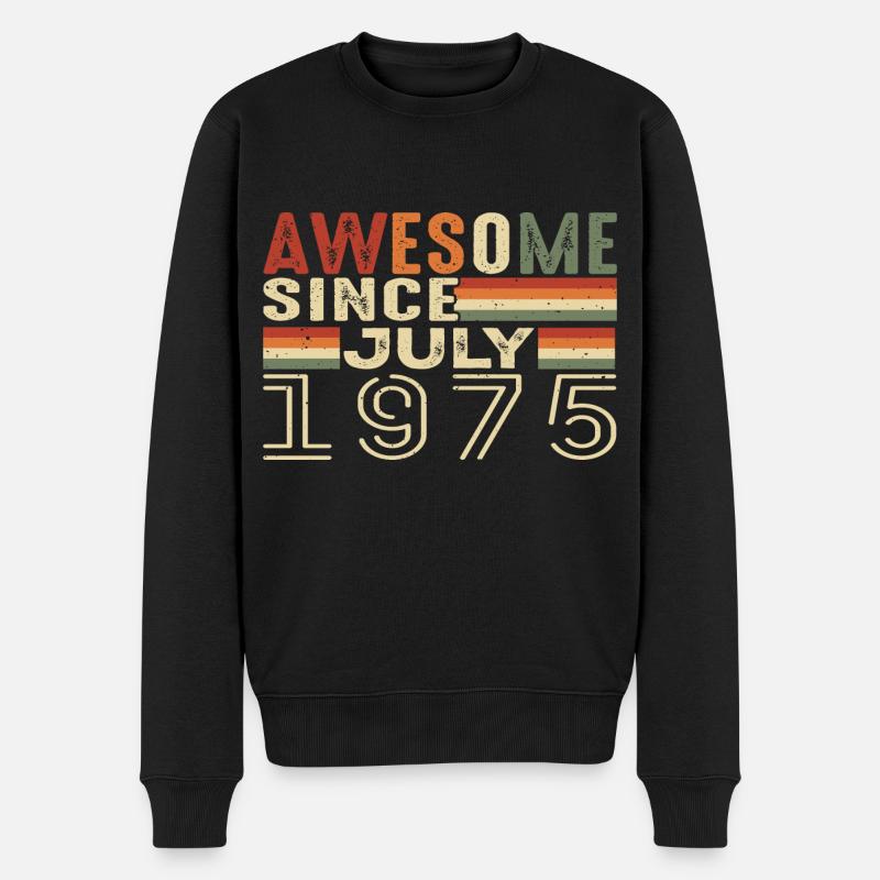 Juli 1975 Geburtstagsgeschenk Juli 1975 Jahrgang - Männer Premium Bio Pullover - Schwarz