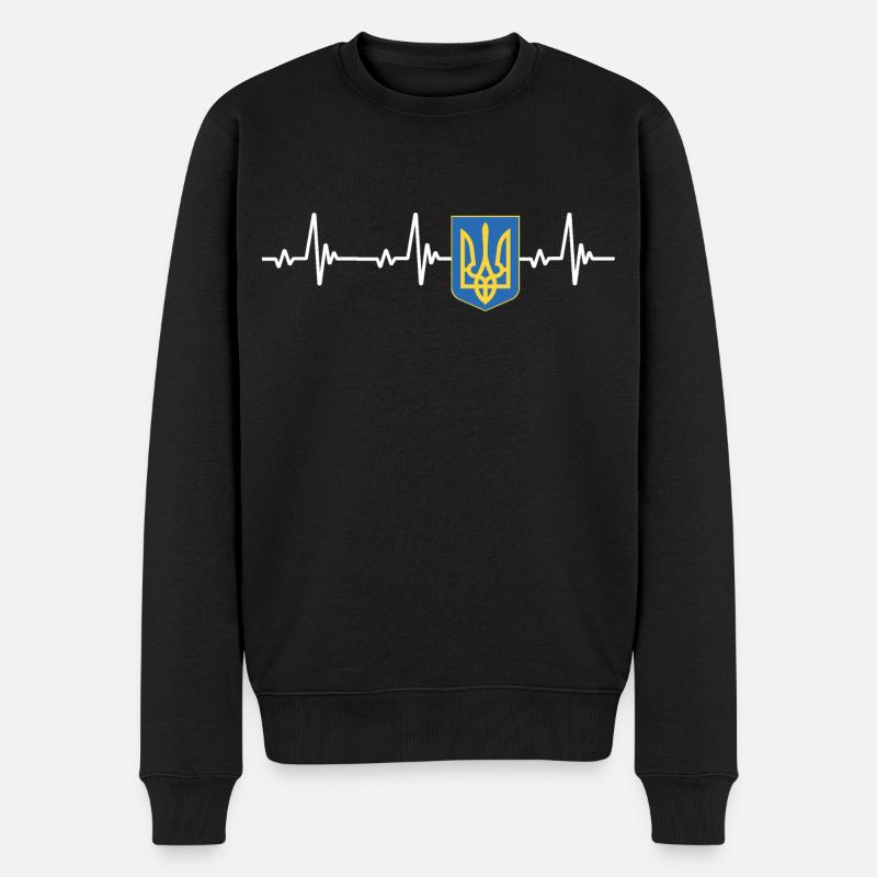 UKRAINE Flagge - Männer Premium Bio Pullover - Schwarz