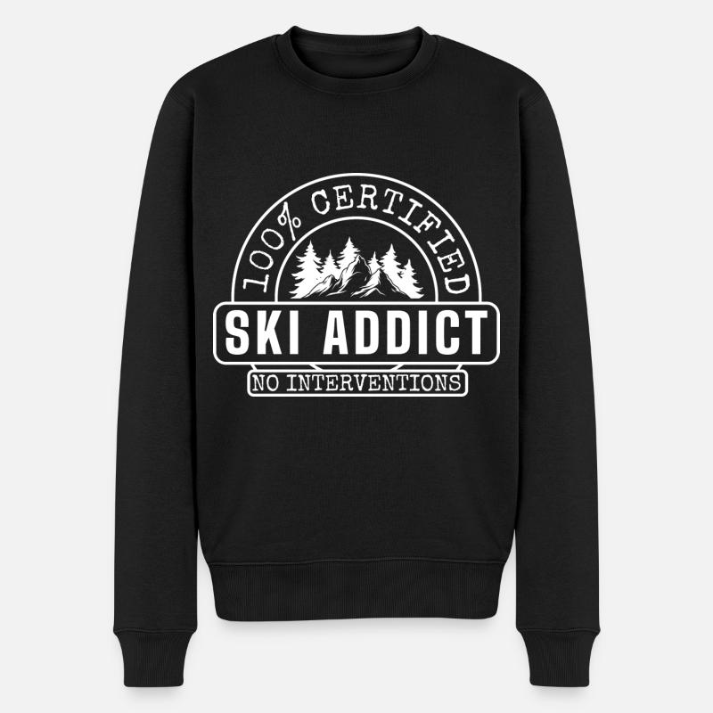 Skifahren Winterurlaub Schnee Skipiste - Männer Premium Bio Pullover - Schwarz