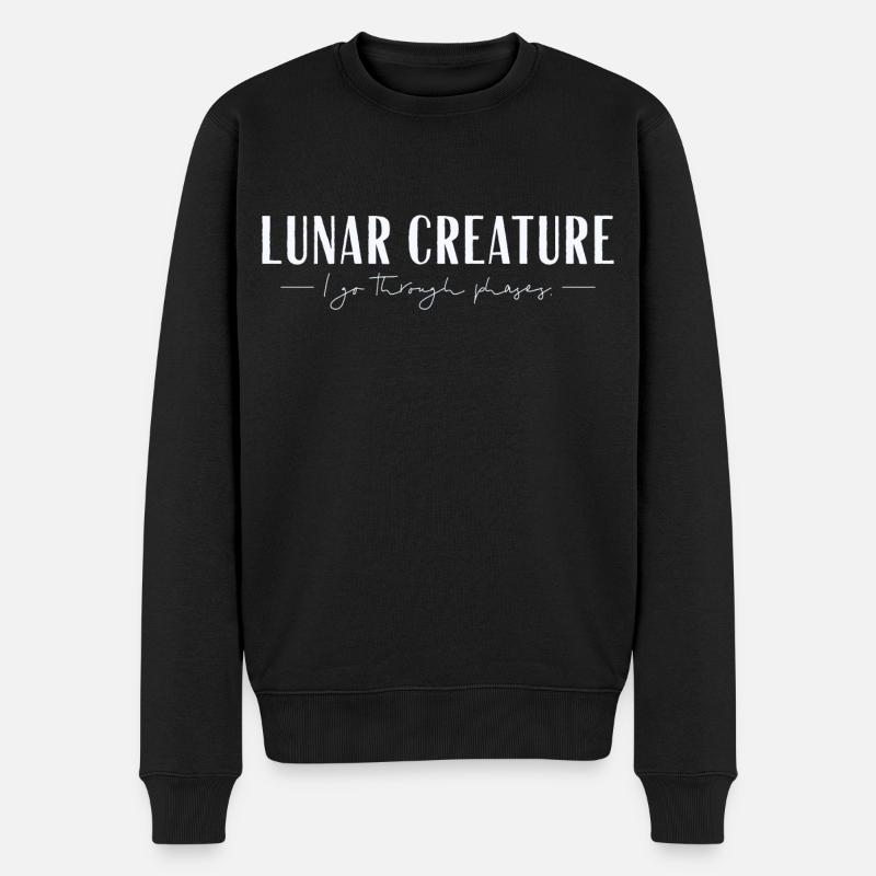 Lunar Creature - Reflector - Männer Premium Bio Pullover - Schwarz