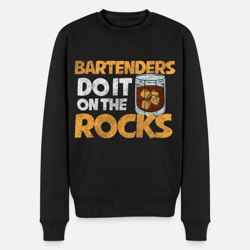 Bar Kellner Getränk Humor - Männer Premium Bio Pullover - Schwarz