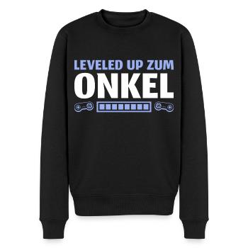 Werdender Onkel Schwangerschaftsverkündung - Männer Premium Bio Pullover - Schwarz - Vorne - Nico (187cm)