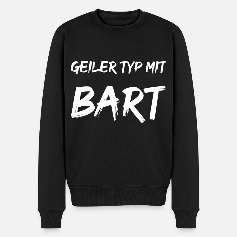 Geiler Typ mit Bart - Männer Premium Bio Pullover - Schwarz