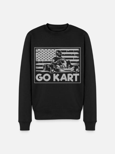 Gokart Go Kart Bil Race - Økologisk premium-sweatshirt til mænd - sort