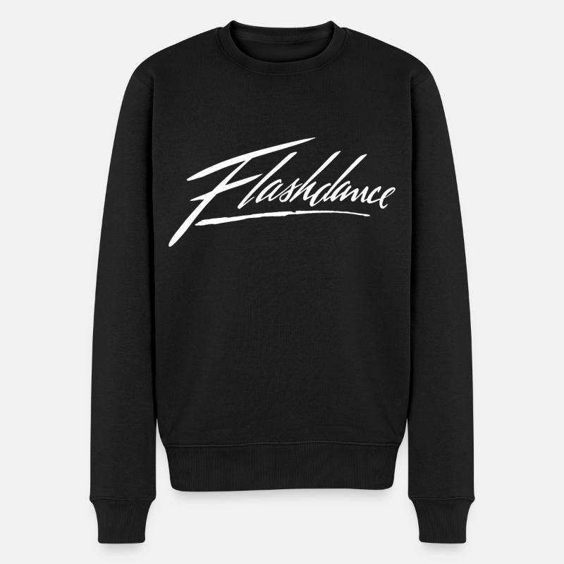 Flashdance Logo En Blanc - Pull Premium bio Homme - noir