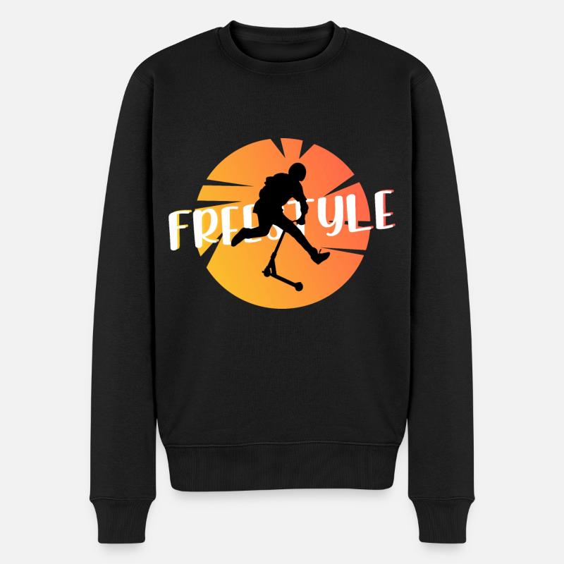 trottinette freestyle - Pull Premium bio Homme - noir