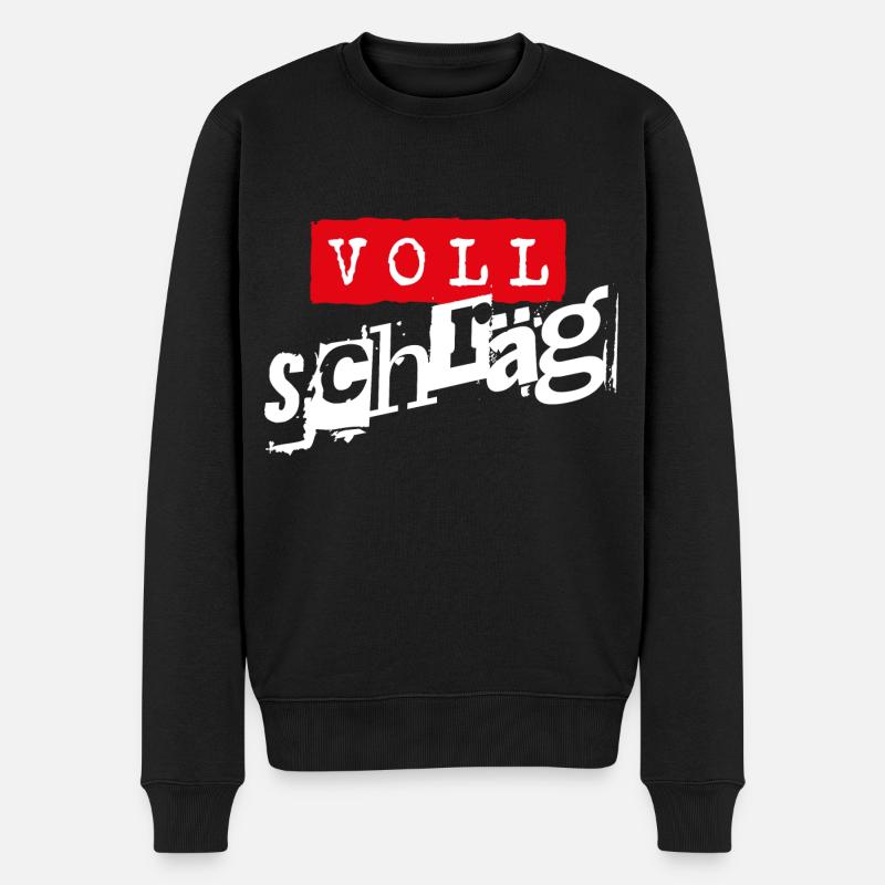 Voll schräg - Männer Premium Bio Pullover - Schwarz