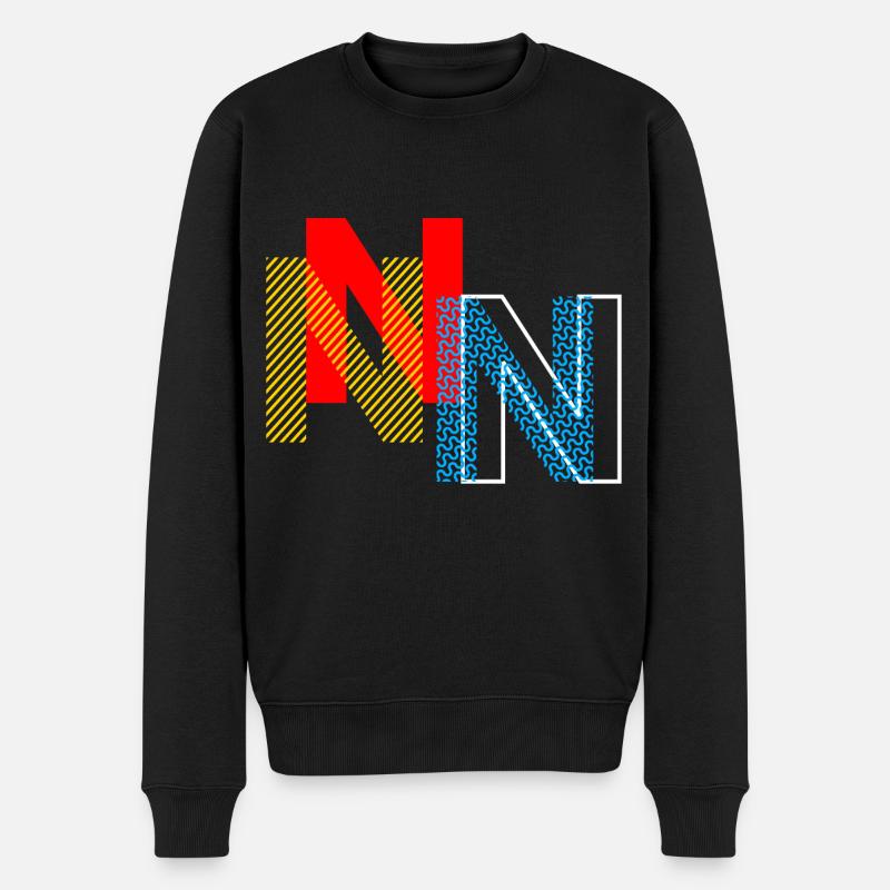 Buchstabe N - Männer Premium Bio Pullover - Schwarz