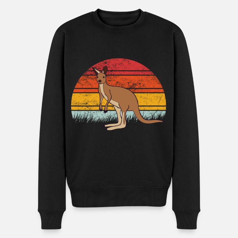 Känguru - Männer Premium Bio Pullover - Schwarz